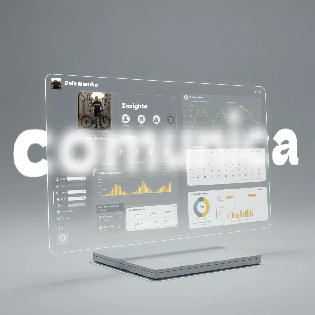 Dashboard holográfico para optimización de perfil y gestión de contenido premium